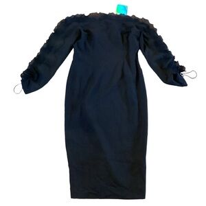 Missguided ASOS Black Ruffle Neck Lace-up Sleeves NWT Dress Size 10